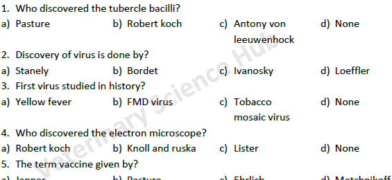 Multiple Choice Question PDF-17 Microbiology